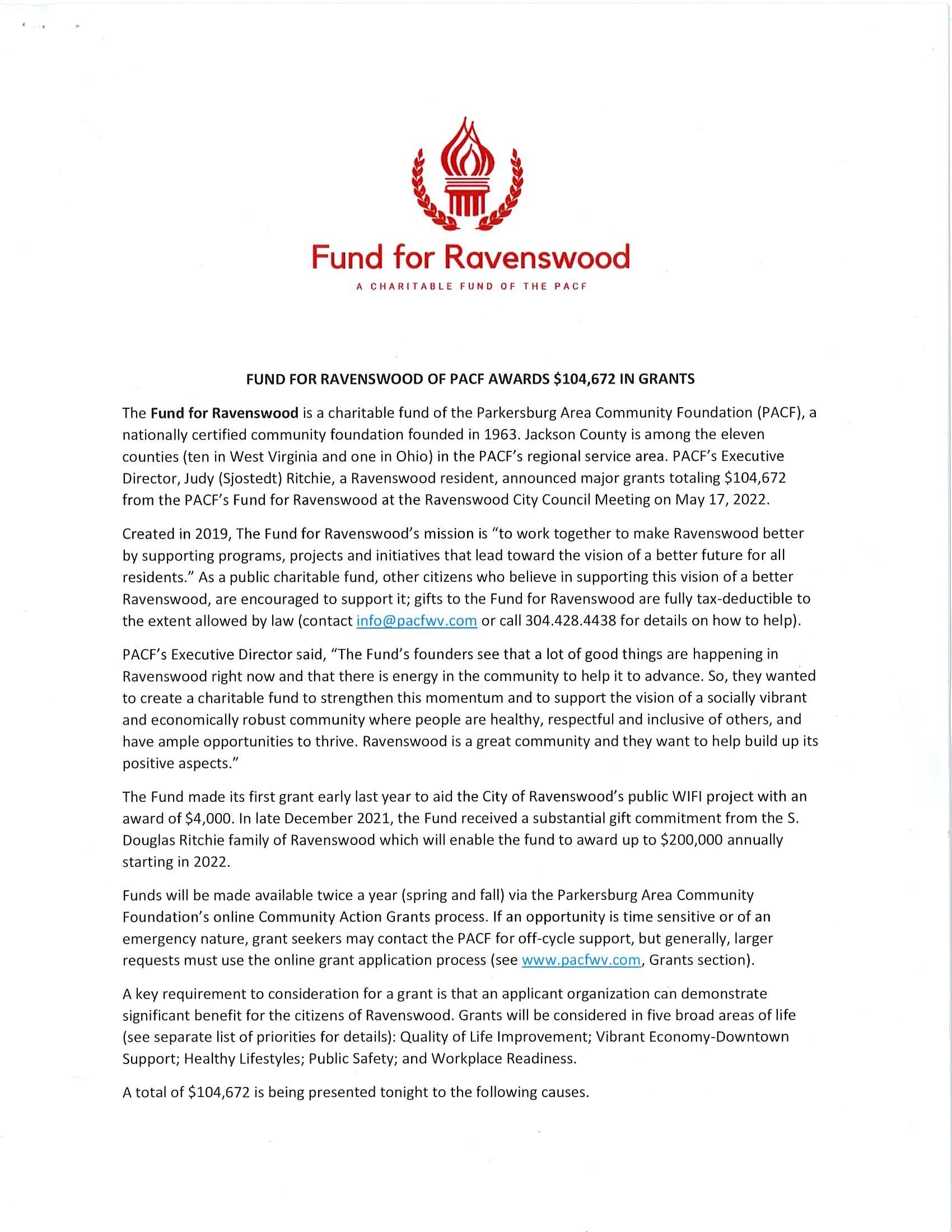 Fund for Ravenswood Awards 105k in Community Grants Ravenswood West