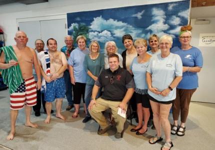 Seniors at the Ravenswood Senior Center thanked Mayor Josh Miller (seated) & City Council