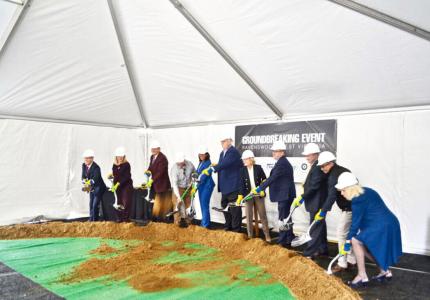 People shown in a groundbreaking photo op