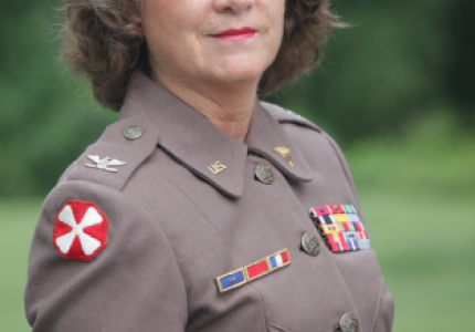Photo of Becky Park dressed as Col. Ruby Bradley