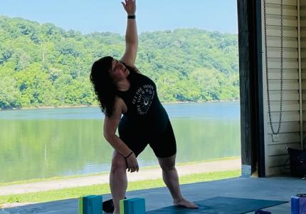 Julie leading yoga