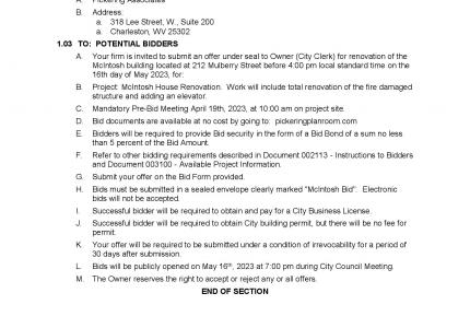 Advertisement for Bids