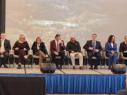 Leaders on stage