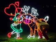 reindeer kissing girl