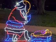 santa at manger
