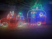 Christmas decoration featuring a camper and reindeer