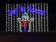 Light display that says let it snow