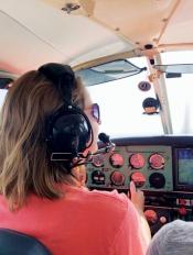 Katie Balis in flight