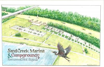 Sandy Creek Marina drawing by Ron Salter