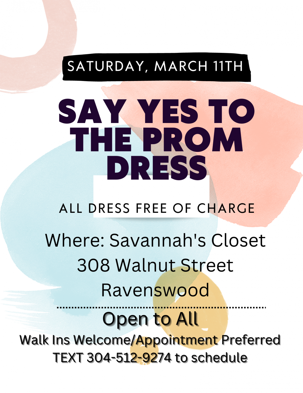 Say Yes to the dress event flyer